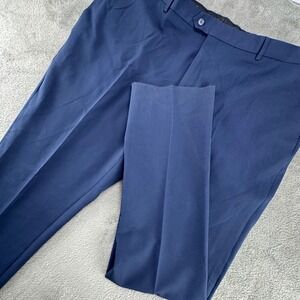 Tour S-T-R-E-T-C-H Mens Navy Blue Modern Fit Dress Pants 48R Microfiber Stretch
